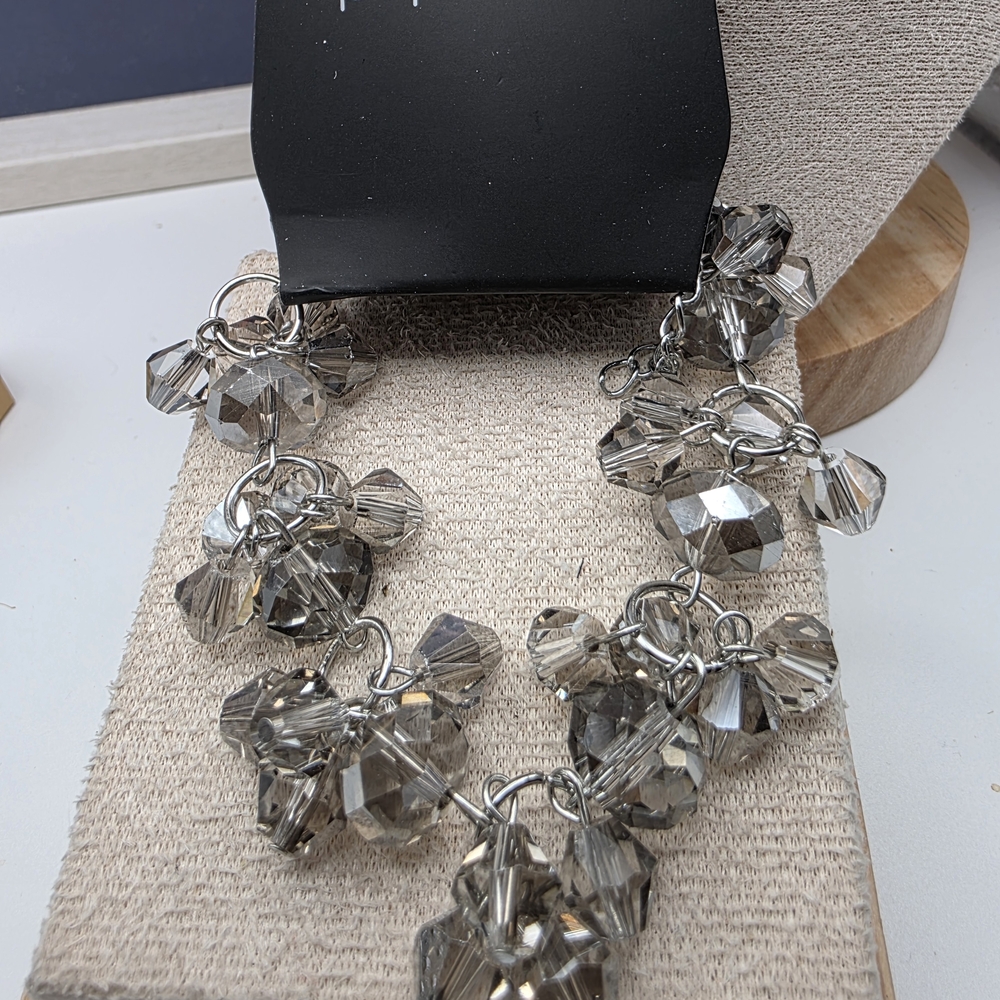 Paparazzi Silver and Gray Crystal Bracelet (1226)